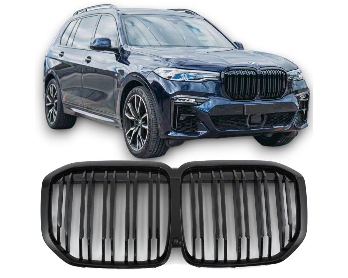 BMW Munuaiset X7 G07 (2019–2022) – Kiiltävän musta etumaski / BMW Kidney Grille X7 G07 / BMW Nierengrill X7 G07