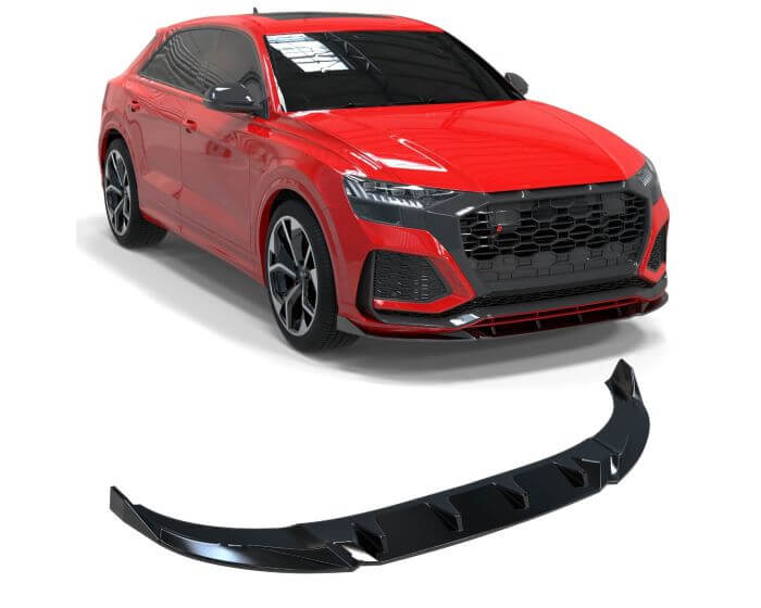 (Audi RSQ8 Etuspoileri - Etulippa 2020–2024 Kiiltävä musta. - Audi RSQ8 Front Splitter – Gloss black. - Audi RSQ8 Frontspoiler – Glänzend schwarz.)
