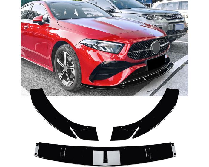 (Mercedes W177 A-Class Etulippa - Etuspoileri AMG-Line Kiiltävä musta. - Mercedes W177 A-Class Front Spoiler AMG-Line – Gloss black. - Mercedes W177 A-Class Frontspoiler AMG-Line – Glänzend schwarz.)