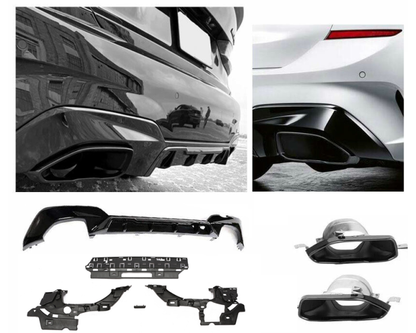 (BMW G20 G21 Diffuusori - Takadiffuusori M340i Kiiltävä musta. - BMW G20 G21 Diffuser - Rear Diffuser – Gloss black. - BMW G20 G21 Diffusor – Glänzend schwarz.)