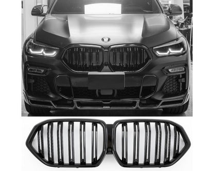 BMW Munuaiset X6 G06 – BMW Kidney Grille X6 G06 (2018–) / BMW Nierengrill X6 G06 – Gloss Black Double Slat M Look