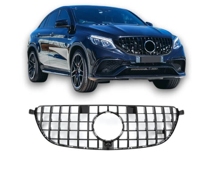 Mercedes Front Grille GLE W166 C292 63 AMG 2015–2018 – Sporty GT-R Look design in Black | Mercedes Etumaski GLE W166 C292 63 AMG 2015–2018 | Mercedes Kühlergrill GLE W166 C292 63 AMG 2015–2018