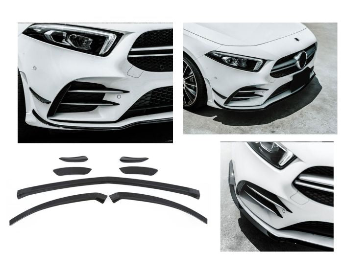 Mercedes A W177 Ilmanohjaimet & Etulippa AMG Look 2018– Musta - Mercedes A W177 Aero Flaps & Frontlippe AMG Optik 2018– Schwarz - Mercedes A W177 Aero Flaps & Front Lip AMG Look 2018– Black