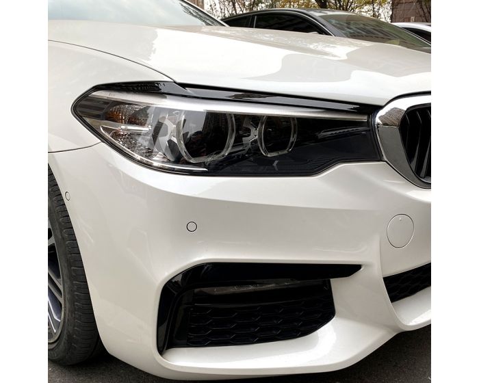 BMW Valoluomet G30 G31 2017–2020 – Kiiltävän musta. - BMW Headlights Covers G30 G31 2017–2020 – Gloss black. - BMW Scheinwerferblenden G30 G31 2017–2020 – Glanzschwarz (Böser Blick) – Glänzend schwarz.