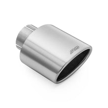RM Exhaust Pipe End Oval Beveled Tip Satin Steel 