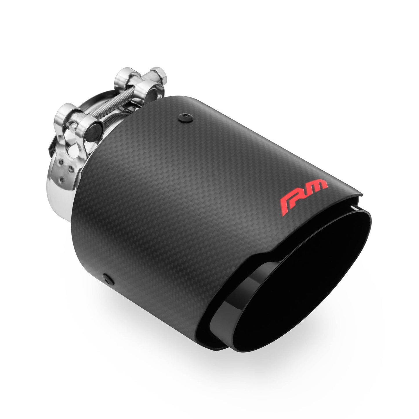 RM Exhaust Header 54 mm &amp; 50 mm | Matte Carbon Fiber &amp; Glossy Stainless Steel
