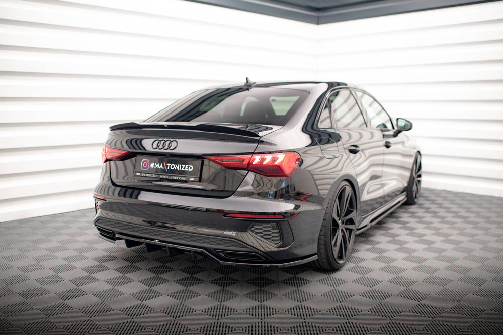 Maxton Design Hecksplitter Audi A3 S-Line Limousine 8Y 2020-2024 (mit vertikalen Streben)