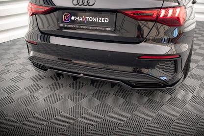 Maxton Design Hecksplitter Audi A3 S-Line Limousine 8Y 2020-2024 (mit vertikalen Streben)