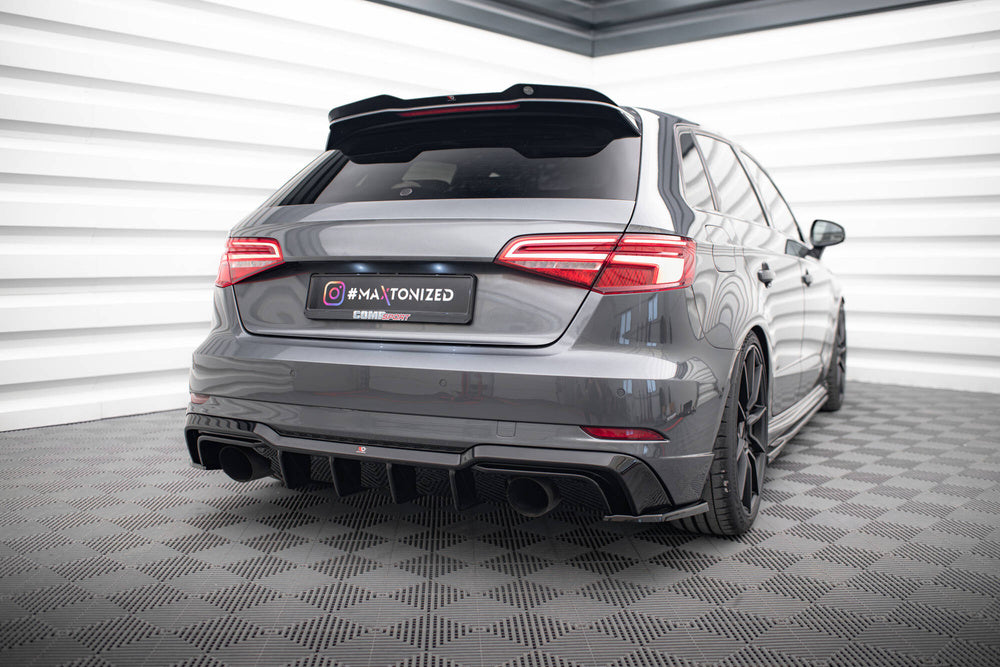 Maxton Design Heckdiffusor Audi A3 S-Line Sportback 8V Facelift (Version mit einem Auspuffrohr auf beiden Seiten)