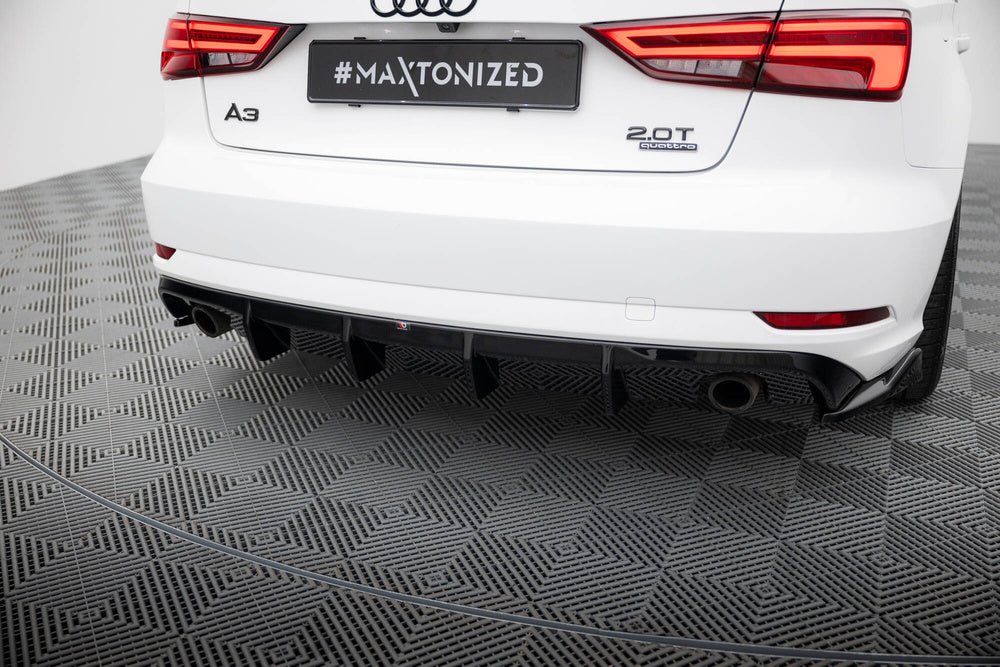 Maxton Design Heckdiffusor Audi A3 Limousine 8V Facelift (Version mit einem Auspuffendrohr auf beiden Seiten)
