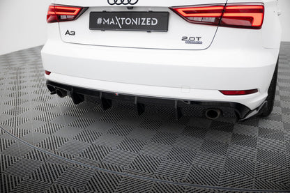 Maxton Design Heckdiffusor Audi A3 Limousine 8V Facelift (Version mit einem Auspuffendrohr auf beiden Seiten)
