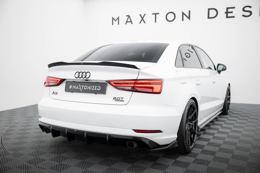 Maxton Design Heckdiffusor Audi A3 Limousine 8V Facelift (Version mit einem Auspuffendrohr auf beiden Seiten)