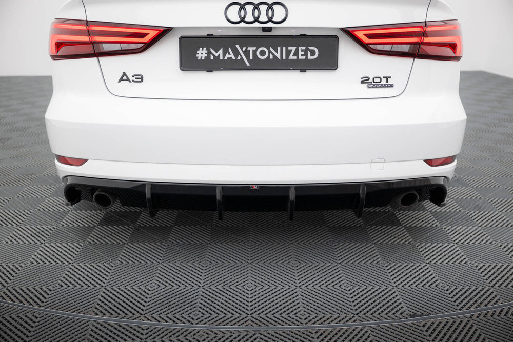 Maxton Design Heckdiffusor Audi A3 Limousine 8V Facelift (Version mit einem Auspuffendrohr auf beiden Seiten)