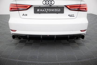 Maxton Design Heckdiffusor Audi A3 Limousine 8V Facelift (Version mit einem Auspuffendrohr auf beiden Seiten)