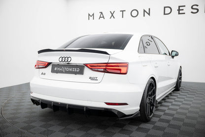Maxton Design Heckdiffusor Audi A3 Limousine 8V Facelift (Version mit einem Auspuffende auf einer Seite)