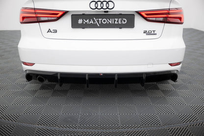Maxton Design Heckdiffusor Audi A3 Limousine 8V Facelift (Version mit einem Auspuffende auf einer Seite)