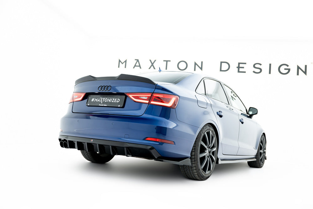 Maxton Design Heckdiffusor Audi A3 Limousine 8V (Version mit zwei Auspuffblenden auf einer Seite)