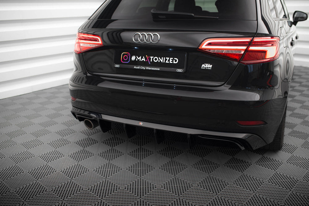 Maxton Design Heckdiffusor Audi A3 Sportback (Version mit einem Auspuffende auf einer Seite)